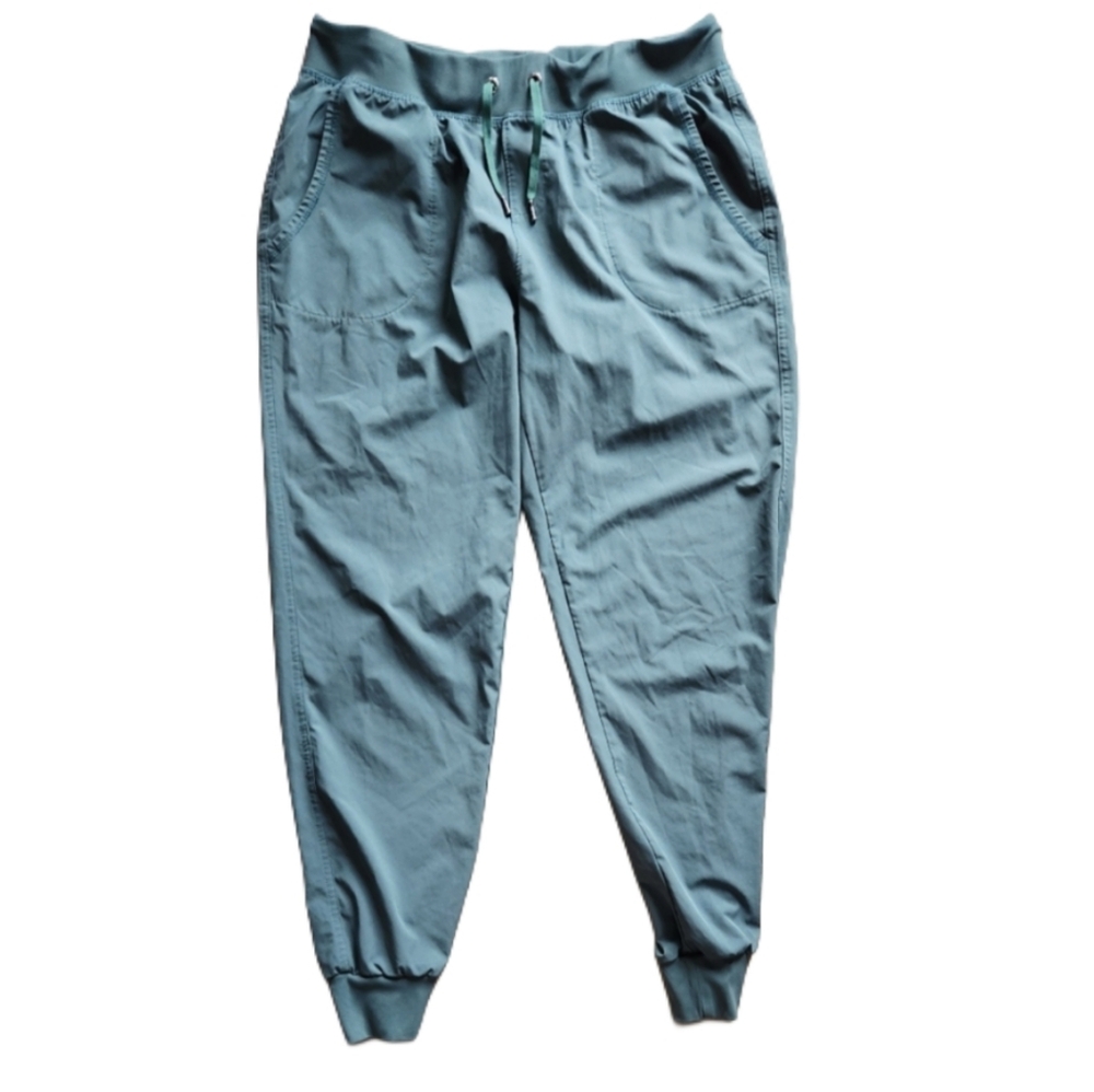Jogger Pants Sm/M Muted Green/sage Wide Leg Cuffed Ankle Comfy
